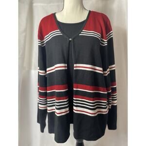 Sag Harbor Women's Knit Sweater 1X Top/Cardigan Business Casual